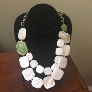 White and Green Statement Necklace